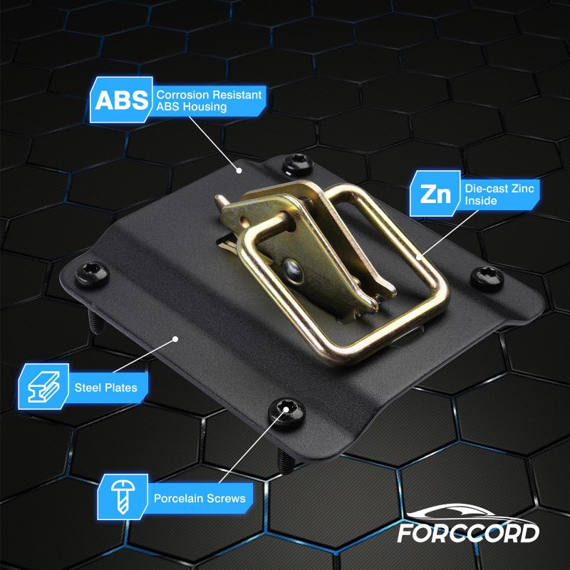 Forccord 4pcs Tie Down Anchors Plates for 2015-2023 2024 2025 2026 Ford F150 F250 F350 & Raptor Replacement of FL3Z-99000A64-B FL3Z-9928408-AB Accessories - Image 4