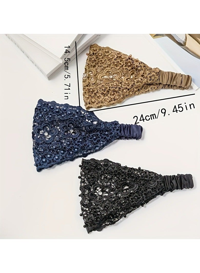 3pcs Ladies Crochet Flower Artificial Hollow Fashion Hair - Image 2