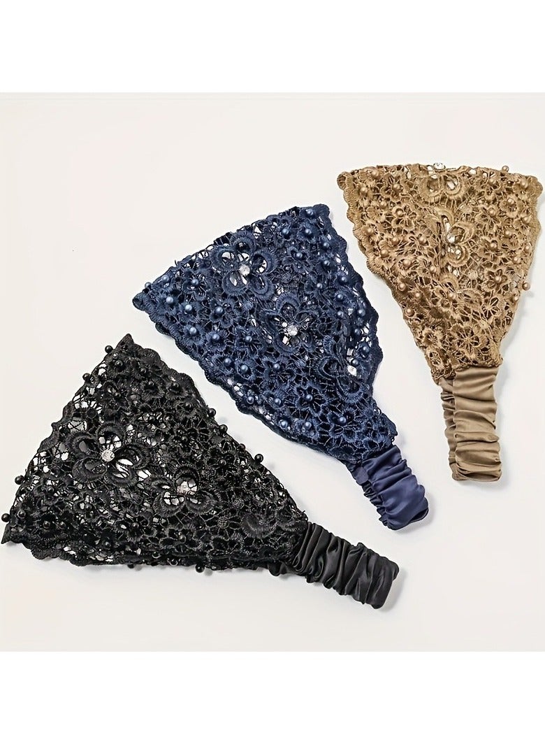 3pcs Ladies Crochet Flower Artificial Hollow Fashion Hair - Image 3