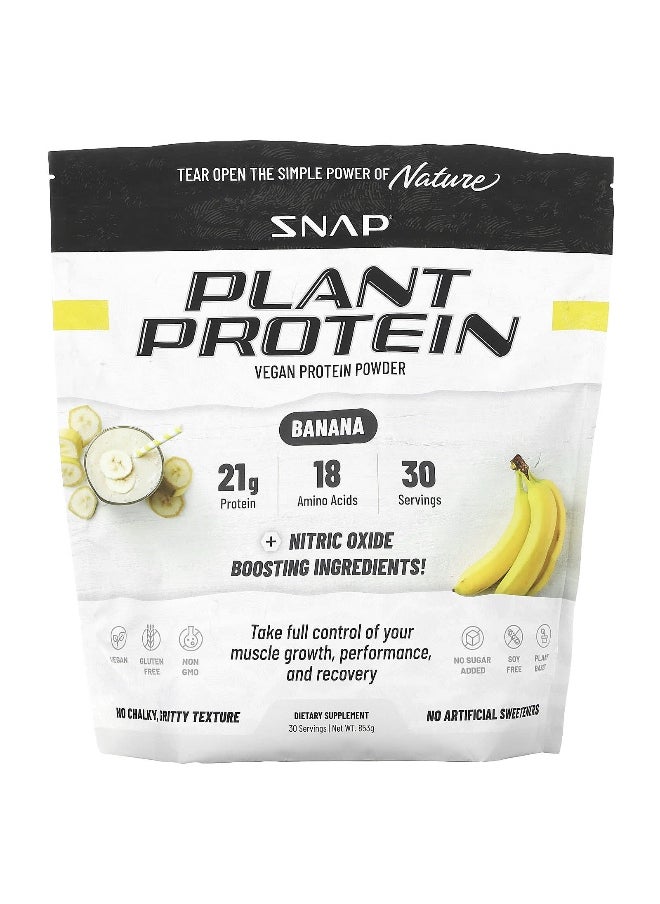 SNAP SUPPLEMENTS - Snap Supplements, Plant Protein, Vegan Protein Powder, Banana, 853 g - Image 1