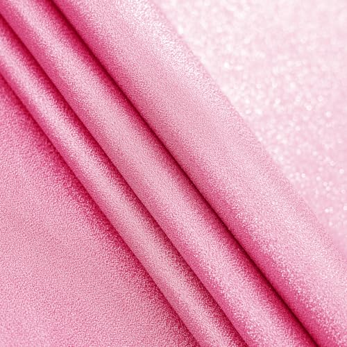 Entisn Pink Glitter Fabric by The Yard, 1 Yard x 59 Inch Shimmer and Shiny Fabric with Silver Metallic Sparkle, Sparkly Cloth for Stage Costume, Fashion Dress, DIY Crafts, Party Decoration - Image 1