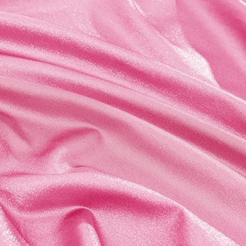 Entisn Pink Glitter Fabric by The Yard, 1 Yard x 59 Inch Shimmer and Shiny Fabric with Silver Metallic Sparkle, Sparkly Cloth for Stage Costume, Fashion Dress, DIY Crafts, Party Decoration - Image 3