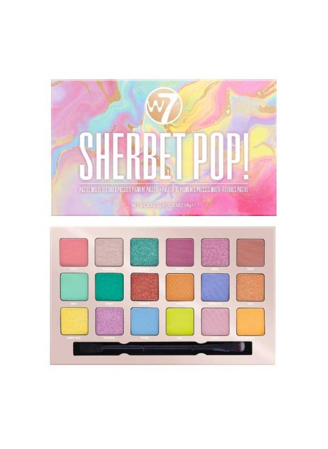 W7 Cosmetics W7 Sherbet Pop! Pastel Multi-Textured Pressesd Pigment Palette 18g  - Image 1