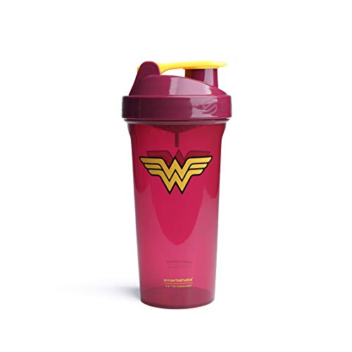 Smartshake Lite Justice League Protein Shaker Bottle 800ml – DC Comics Water Bottle, Leakproof BPA Free Gym Shaker Bottle for Protein Shakes And Protein Powder - Wonder Women Logo - Image 1