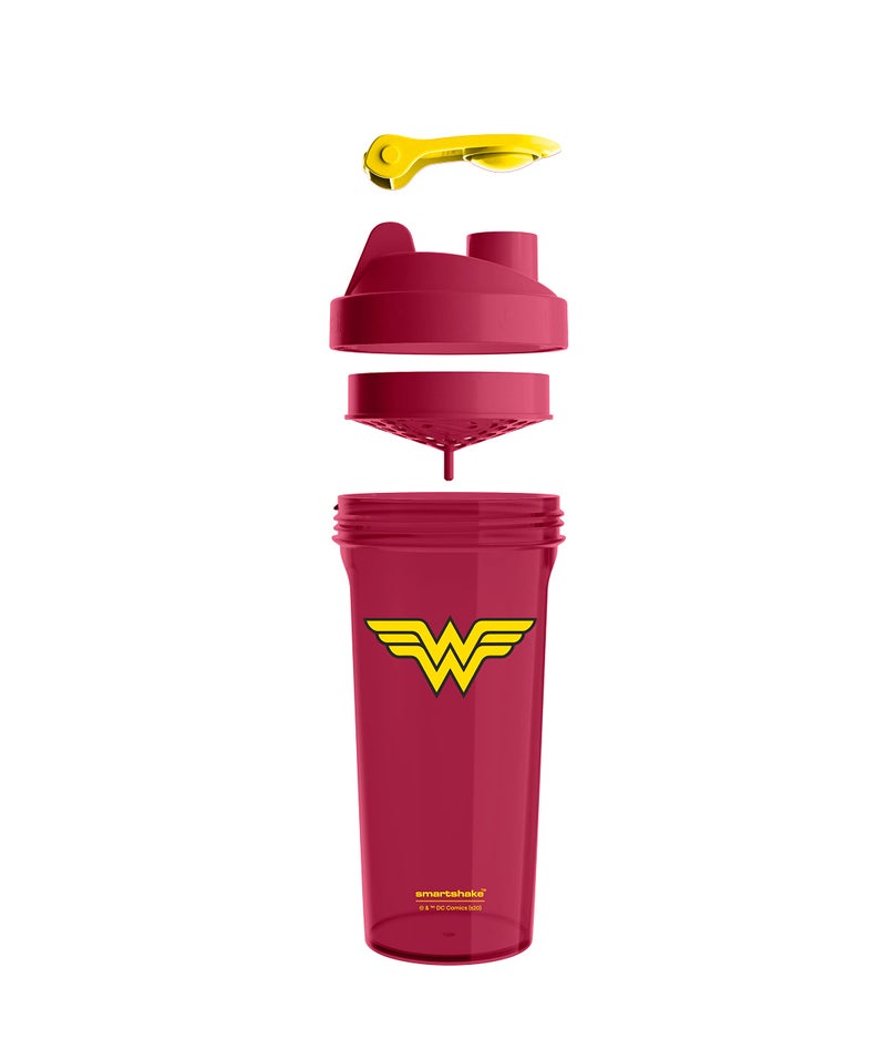 Smartshake Lite Justice League Protein Shaker Bottle 800ml – DC Comics Water Bottle, Leakproof BPA Free Gym Shaker Bottle for Protein Shakes And Protein Powder - Wonder Women Logo - Image 5