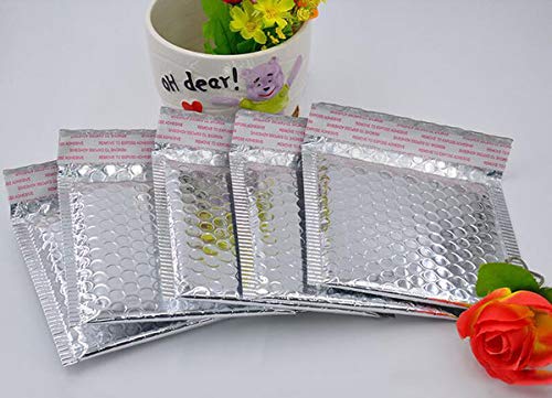 ProLine Packaging ProLine Glamour Metallic Silver Poly Bubble Mailers Envelopes Bags 6" x 10" Extra Wide Perfect for DVD Wide CD (25) - Image 2