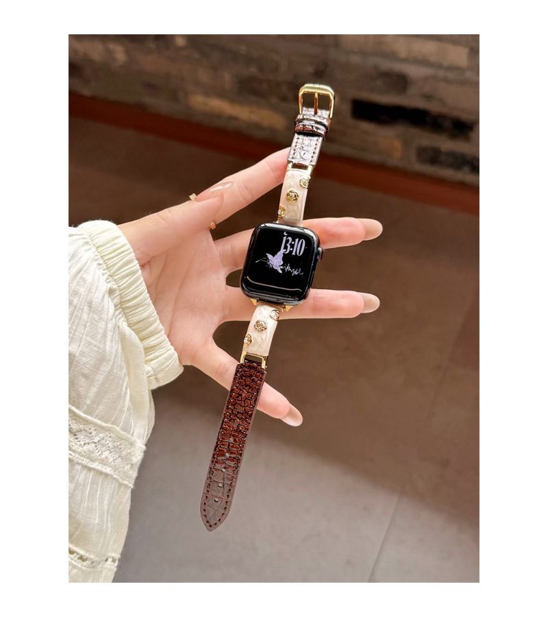 Fashion Handcrafted Crocodile Skin Watch Strap Brown 42mm For Apple iwatch Series Ultra Se 11 10 9 8 7 6 - Image 1