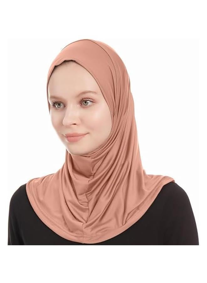 Arabest Soft Muslim One Piece Amira Jersey Hijab - Plain Ready To Wear Instant Headscarf for Women  - Image 1