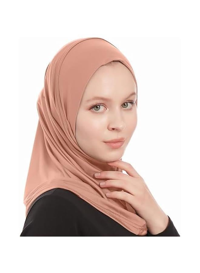 Arabest Soft Muslim One Piece Amira Jersey Hijab - Plain Ready To Wear Instant Headscarf for Women  - Image 2