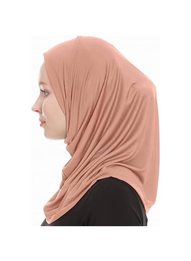Arabest Soft Muslim One Piece Amira Jersey Hijab - Plain Ready To Wear Instant Headscarf for Women  - Image 3