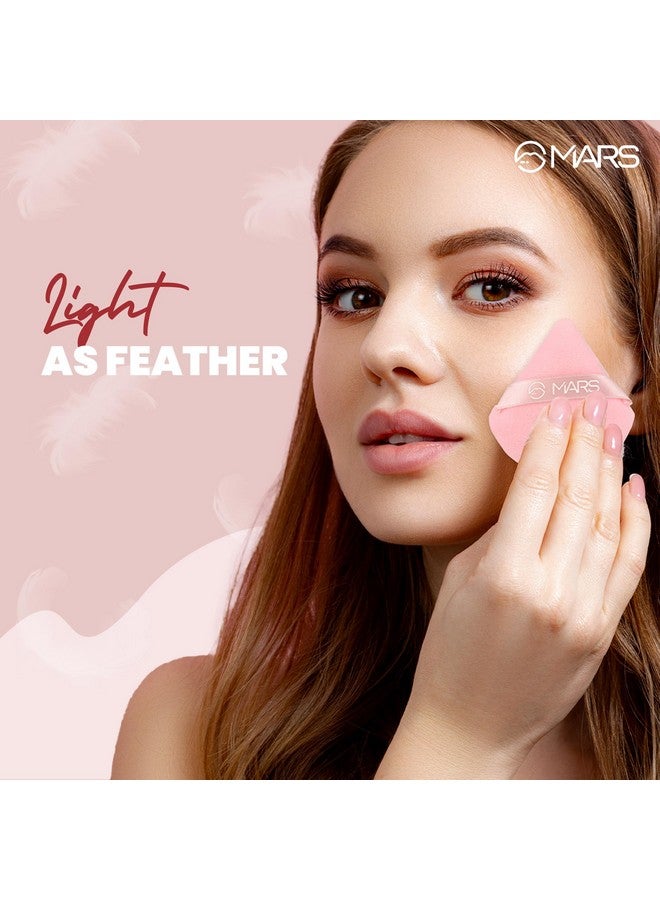 Mars Pizza Powder Puff For Face Makeup | Dual Side Application | For Loose & Pressed Powder Application | Easy To Clean And Handle | Triangle Powder Puff With Strap (Pack Of 2) - Image 4