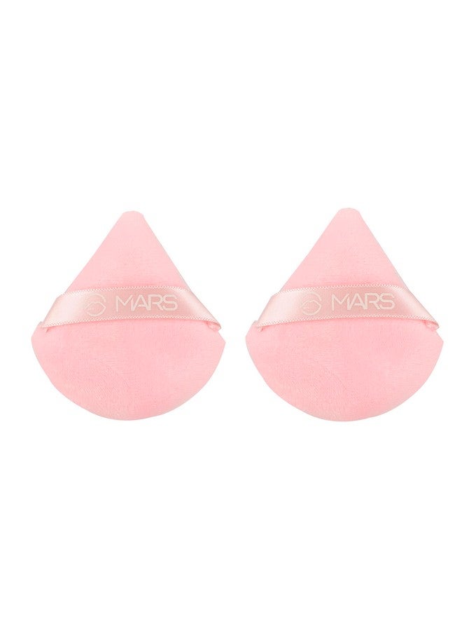 Mars Pizza Powder Puff For Face Makeup | Dual Side Application | For Loose & Pressed Powder Application | Easy To Clean And Handle | Triangle Powder Puff With Strap (Pack Of 2) - Image 1