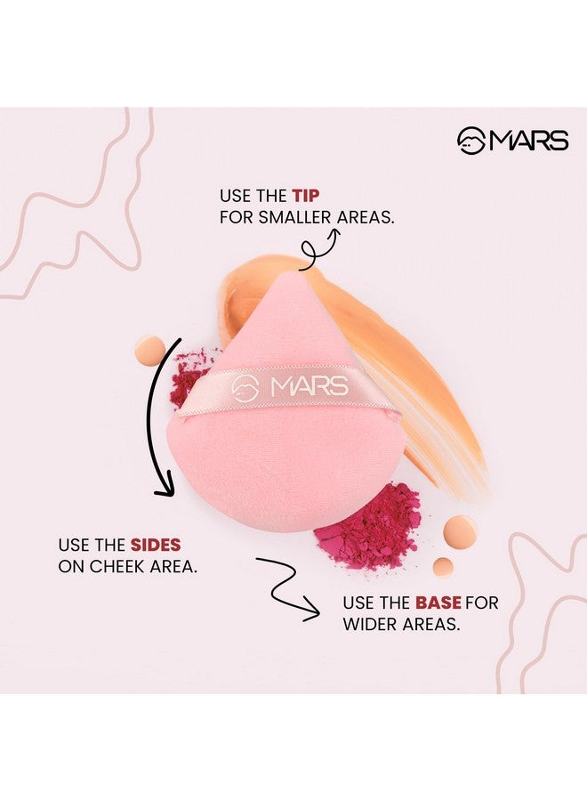 Mars Pizza Powder Puff For Face Makeup | Dual Side Application | For Loose & Pressed Powder Application | Easy To Clean And Handle | Triangle Powder Puff With Strap (Pack Of 2) - Image 5