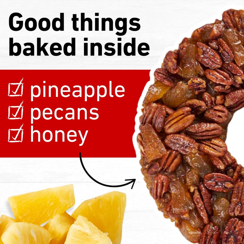 Collin Street Bakery Pineapple Pecan Cake (1 lb 14 oz) in Collectible Gift Tin - 115 Regular Size 7” Cake with Pecans, Pineapple, & Honey - Image 2