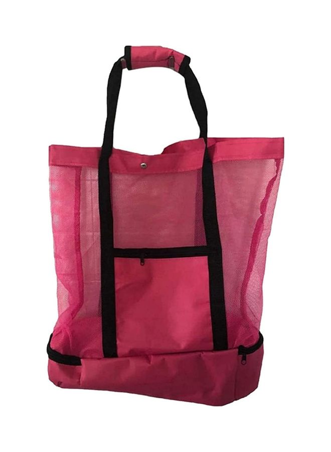 NIBEMINENT Mesh Beach Picnic Bag With Insulated Cooler Compartment