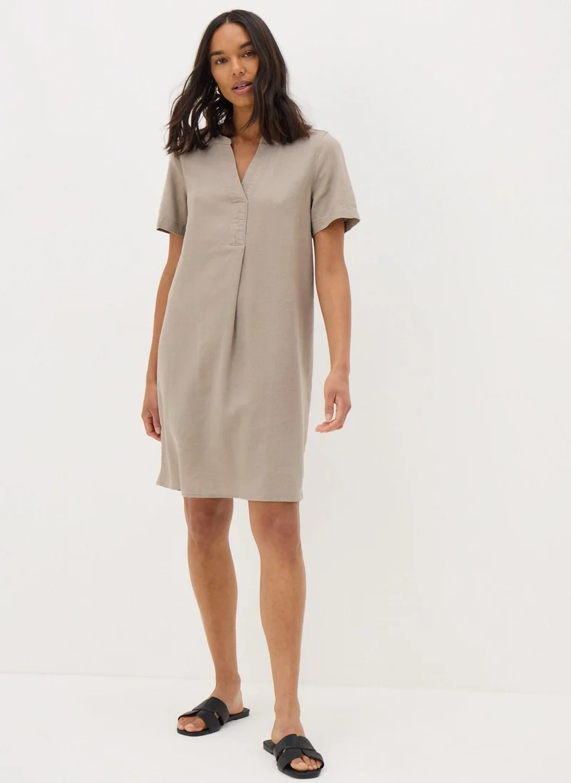 Matalan Taupe Linen Blend Shift Dress