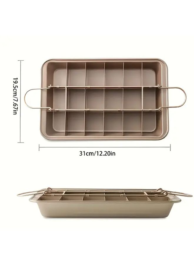 Two Piece Set Non Stick Brownie Pan With Dividers Carbon Steel Baking Molds - Image 2