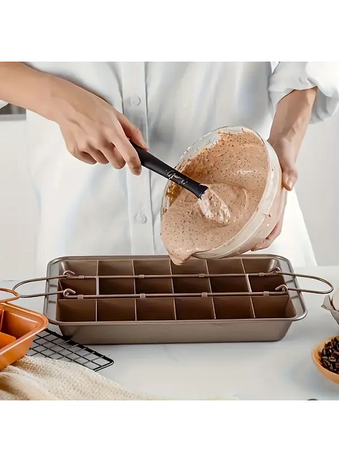 Two Piece Set Non Stick Brownie Pan With Dividers Carbon Steel Baking Molds - Image 3