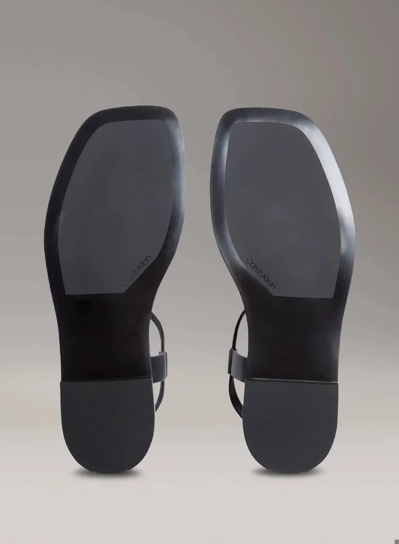 Calvin Klein Ck Black Leather Sandals for Women | Best Price UAE