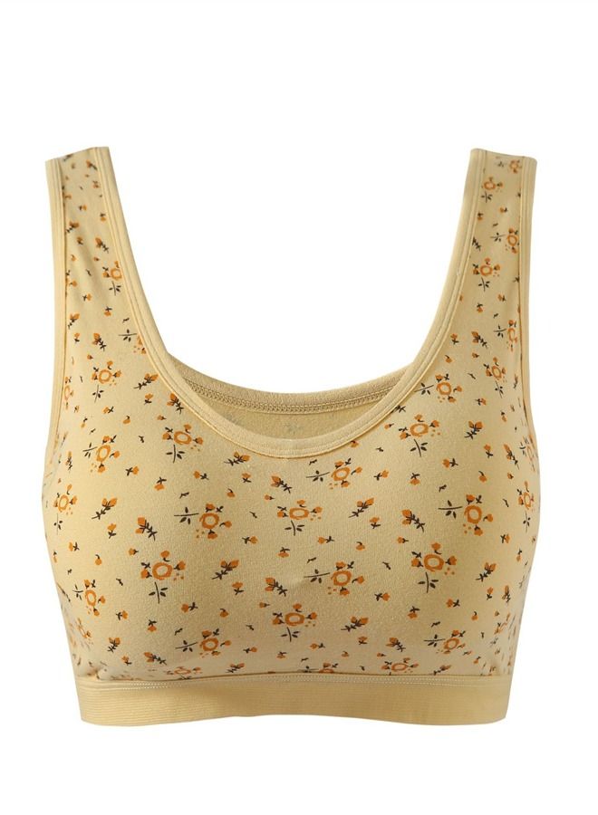 Loquat Women's Back Without Steel Ring Sports Bra Yellow 