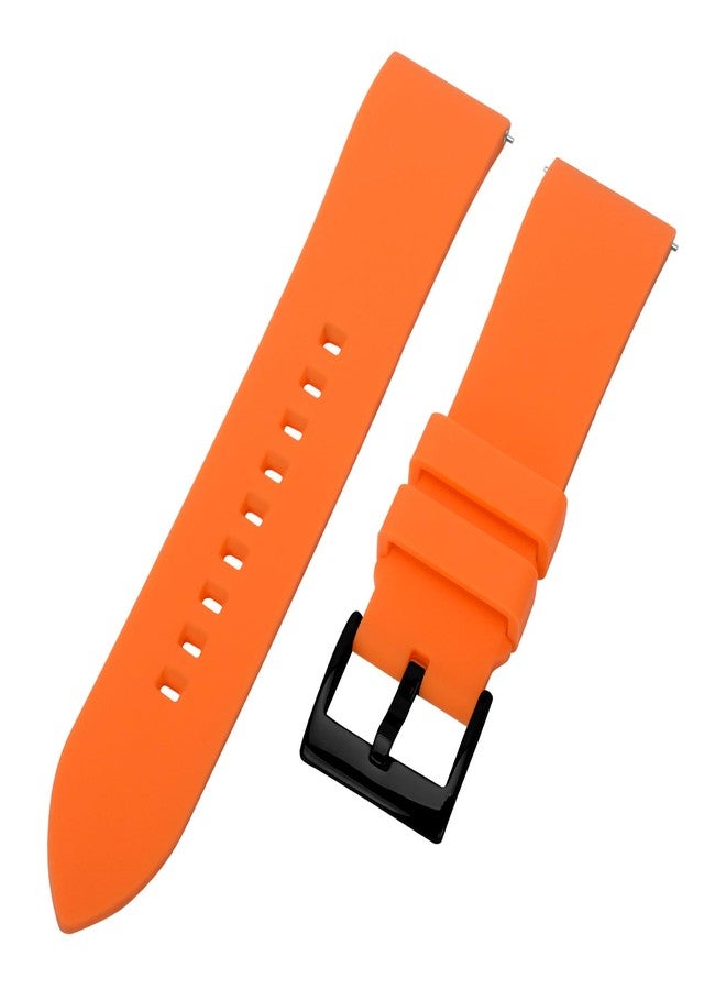 TStrap Silicone Watch Strap 24mm - Orange Quick Release Watch Band for Mens Womens - Military Waterproof Smart Watches Bracelet Replacement with Clasp Ladies - 18mm 19mm 20mm 21mm 22mm 24mm - Image 2