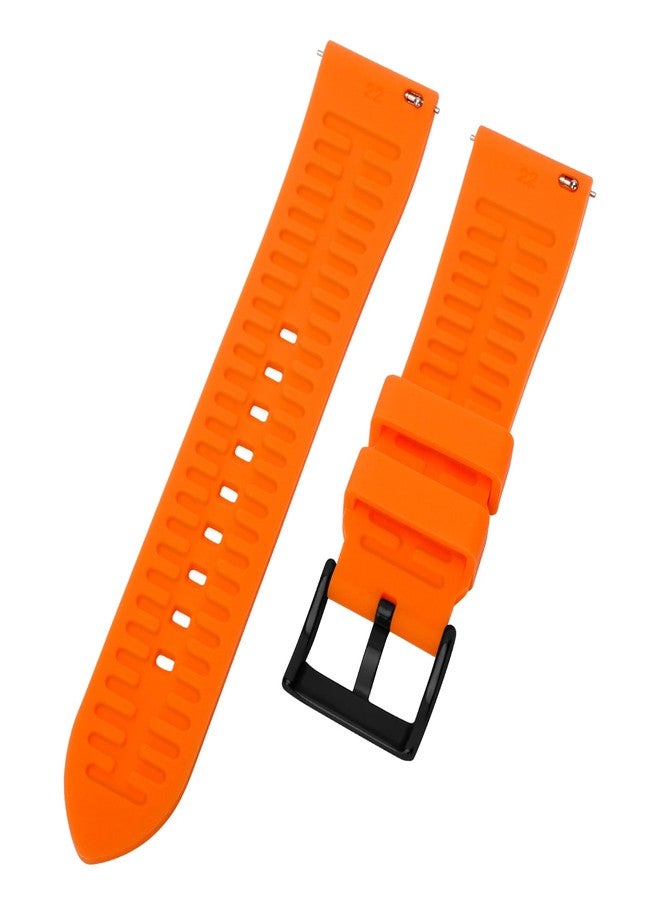 TStrap Silicone Watch Strap 24mm - Orange Quick Release Watch Band for Mens Womens - Military Waterproof Smart Watches Bracelet Replacement with Clasp Ladies - 18mm 19mm 20mm 21mm 22mm 24mm - Image 3