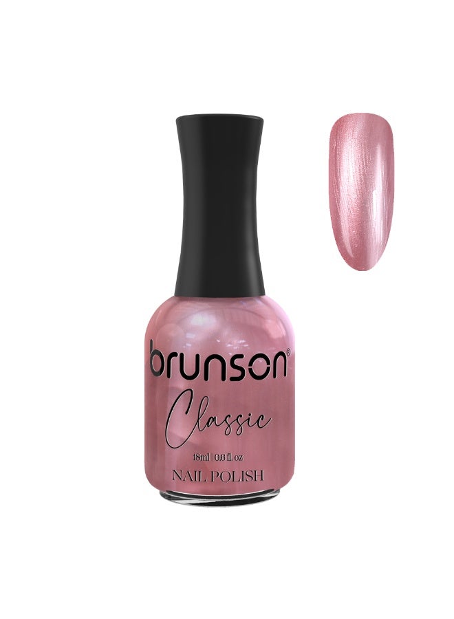 Brunson Classic Nail Polish 18ml Fast Dry Nail Lacquer Nail Harderner Normal Polish Glossy Gel Effect Quick Air Dry Long-Lasting Natural Nail Enamel Salon Quality Manicure Pedicure Regular Polish - Image 1