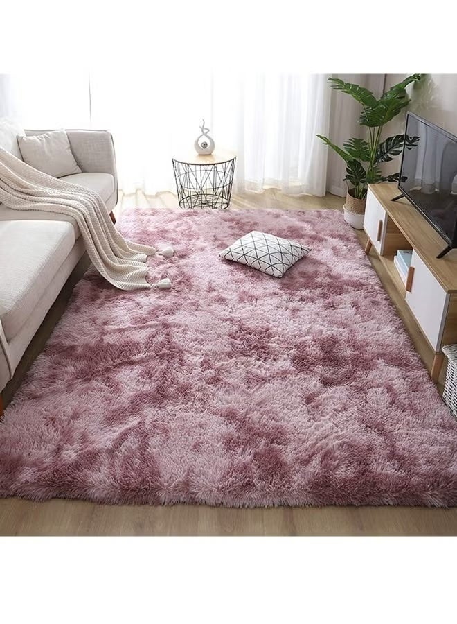 Berma Baby Velvet carpet, long shag carpet, modern carpet, fluffy living room carpet, super soft indoor carpet, suitable for bedroom, dining room home decoration, pink 160*200 cm - Image 5