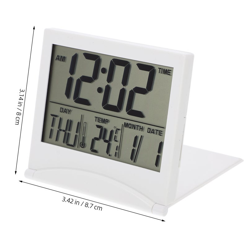 Alarm Clock Foldable Alarm Clock Calendar Temperature Display Clock - Image 2