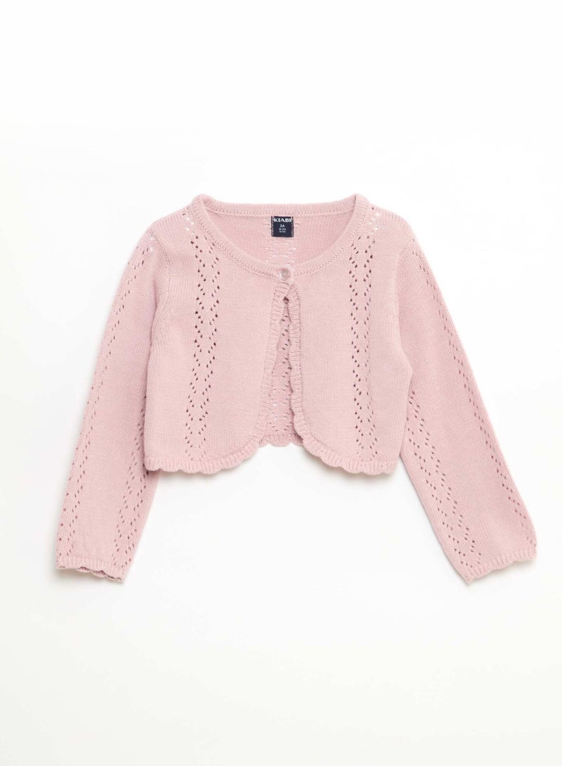 Kiabi Open Knit Bolero Pink - Image 1