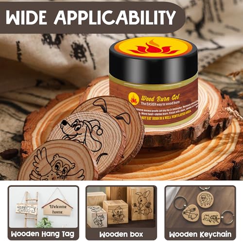 1DFAUL Wooden Burning Paste, 4 OZ Wood Burn Gel with Silicone Squeegee for Crafting, Drawing and DIY Arts, Create Beautiful Art in Minutes, Personalize Your Craft - Image 5