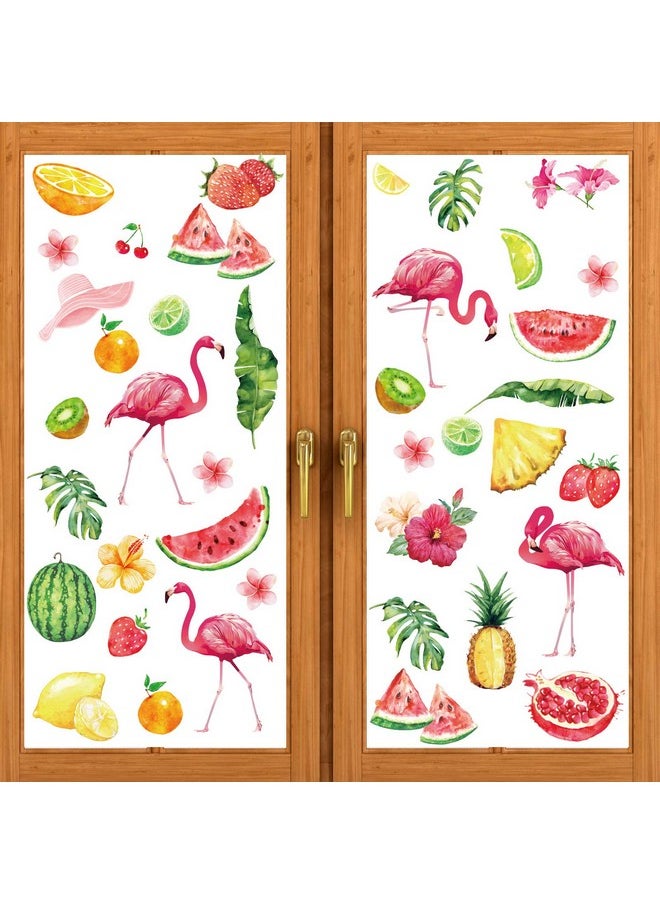 80 Pieces Summer Flamingo Window Sticker Hawaii Window Decals Flamingo Watermelon Strawberry Window Sticker For Bedroom Living Room Swimming Pool Window Refrigerator Summer Beach Party Decorations - pzsku/Z042480FC285D1A7DEE2EZ/45/_/1720090813/f28c23e7-842f-4198-a841-5369e81ca352