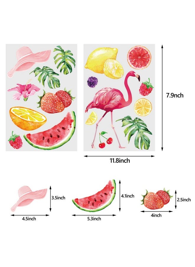 80 Pieces Summer Flamingo Window Sticker Hawaii Window Decals Flamingo Watermelon Strawberry Window Sticker For Bedroom Living Room Swimming Pool Window Refrigerator Summer Beach Party Decorations - pzsku/Z042480FC285D1A7DEE2EZ/45/_/1720090817/ed7ecd2c-66b7-4539-abcd-d2b62e80e90e