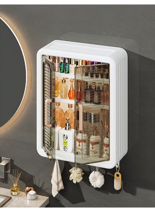 Large Capacity No Drilling Bathroom Storage Shelf Wall-Mounted Bathroom Organizer Rack Dust and Moisture Proof Shelf For Cosmetics Including Hooks For Hanging - pzsku/Z0424810F996A034F50F4Z/45/_/1706343463/d88de2bc-2cbd-4957-9f97-4d748df90ebd