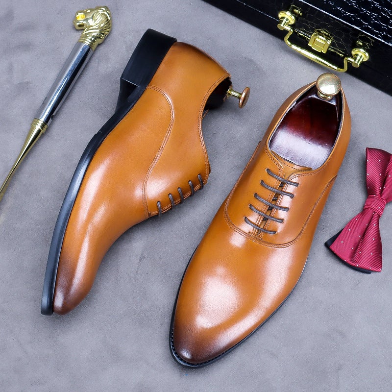 [Big Sale] Leather Shoes Cowhide Genuine Leather Boys British Business Pointed Toe Men'S Clay Shoes Formal Leather Shoes Dropshipping - Image 4