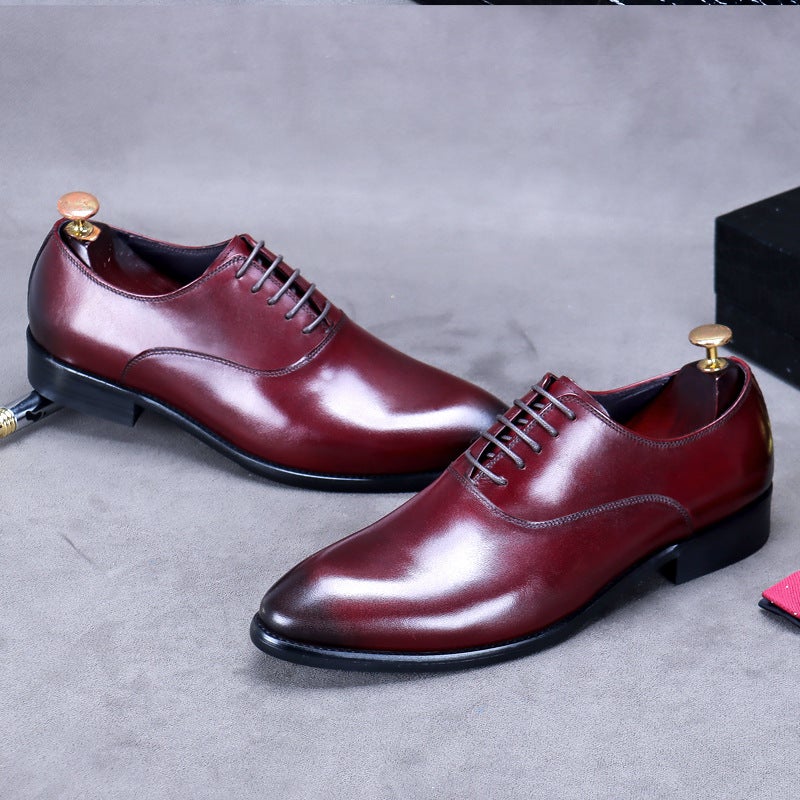 [Big Sale] Leather Shoes Cowhide Genuine Leather Boys British Business Pointed Toe Men'S Clay Shoes Formal Leather Shoes Dropshipping - Image 5