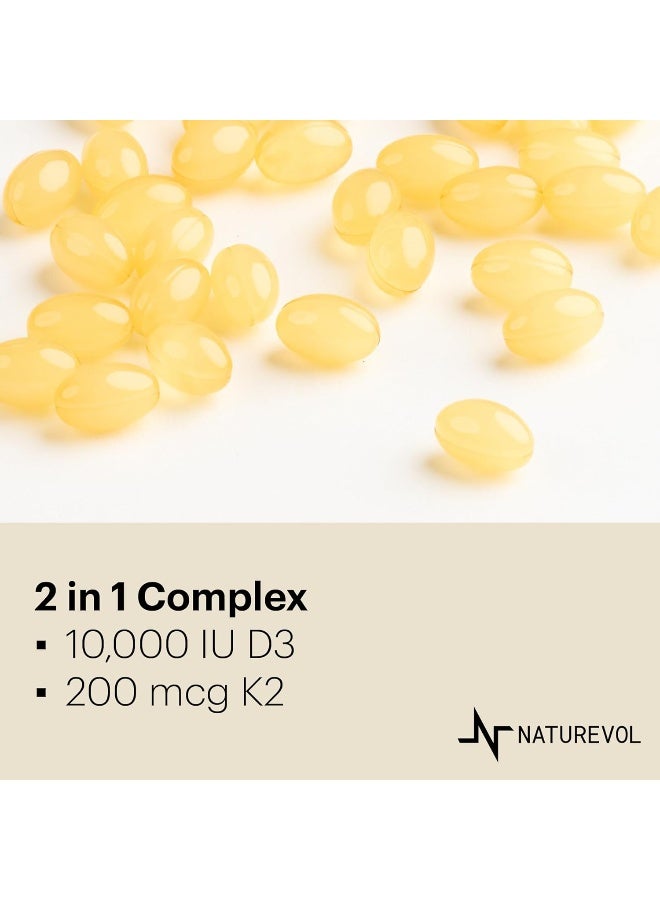 NATUREVOL Vitamin D3 + K2 Softgels for Immune Support - Image 3