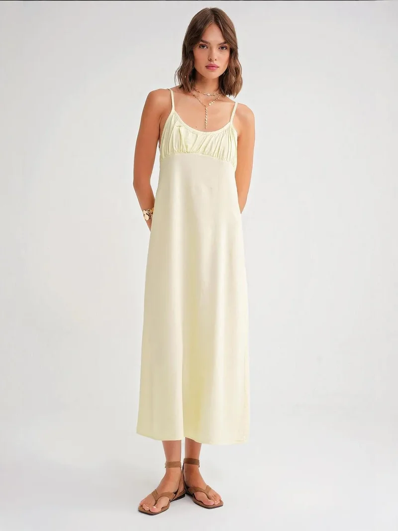 MixRay Mixray Strappy Maxi Dress with Gathered Detail