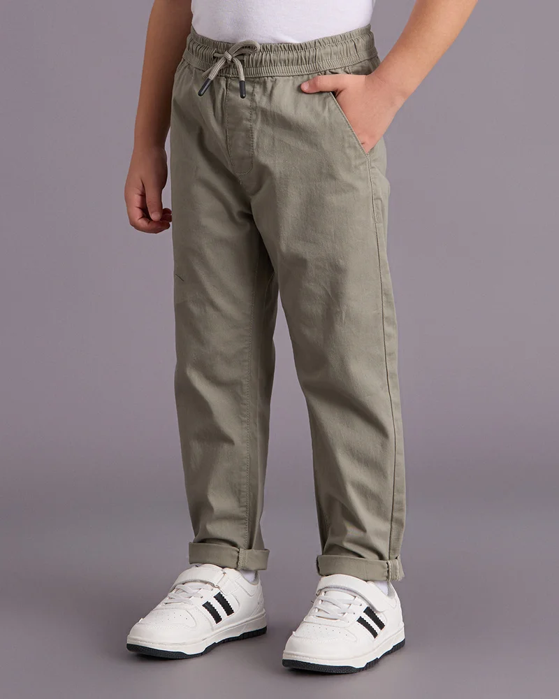 Redtag Boys Green Pull-on Trouser