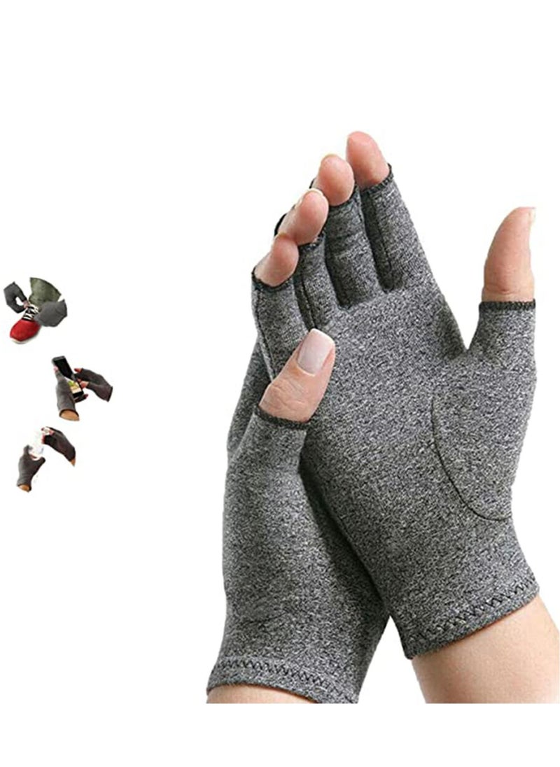 SYOSI - Arthritis Compression Gloves, Women Men for Carpal Tunnel, Rheumatoid, Tendonitis, Fingerless for Computer Typing and Daily work for Pain Relief- (M) 1 Pair - Image 1