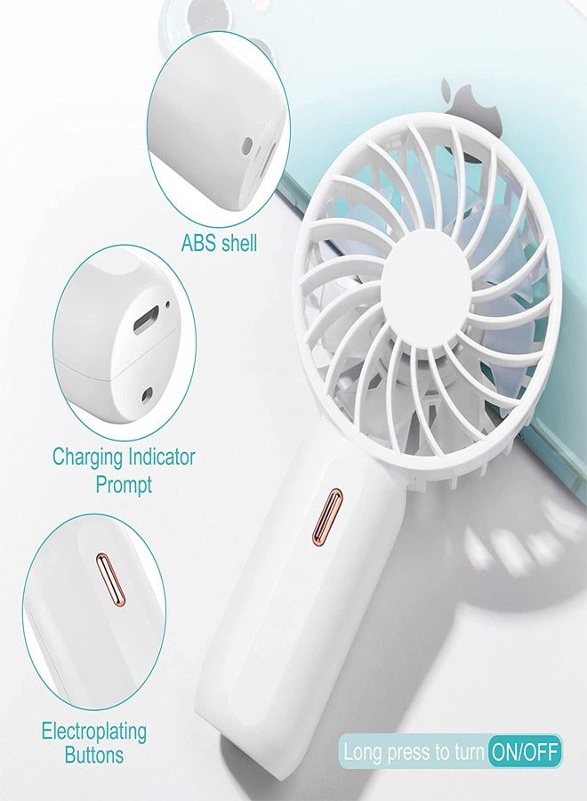 Padom Handheld Mini Fan Battery Operated Small Personal Portable Fan Speed Adjustable USB Rechargeable Fan for Kids Girls Women Men Home Office Indoor Outdoor Travelling - Image 2