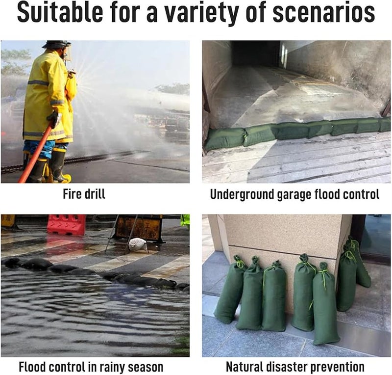 10pcs Dark Blue Flood Sandbags 600D Polyester Bendable Drawstring for Door Garage Basement - Image 5