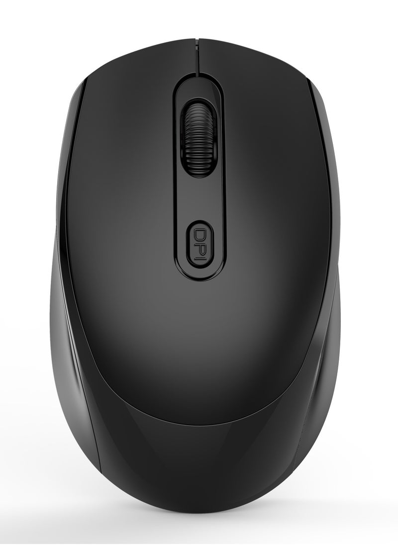 GULFLINK M107 2.4G Wireless Mouse Ergonomic Office Mouse with 3-gear Adjustable DPI Built-in 500mAh Black  - Image 1