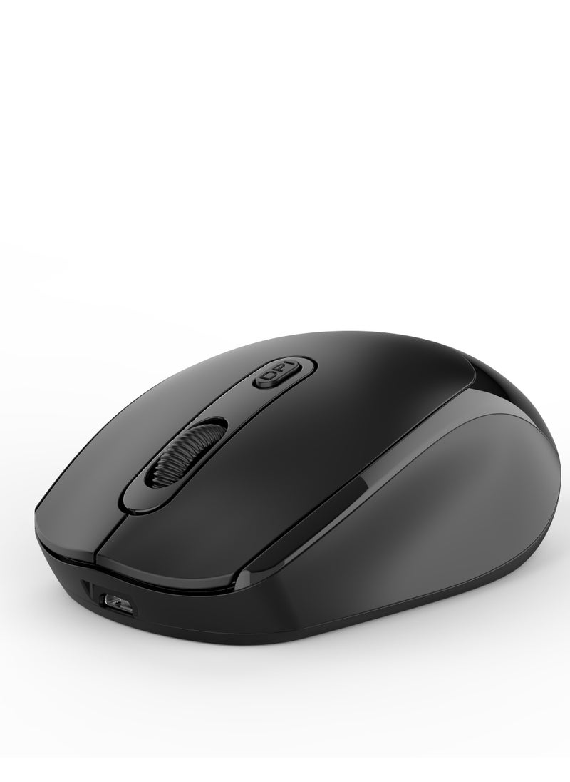 GULFLINK M107 2.4G Wireless Mouse Ergonomic Office Mouse with 3-gear Adjustable DPI Built-in 500mAh Black  - Image 3