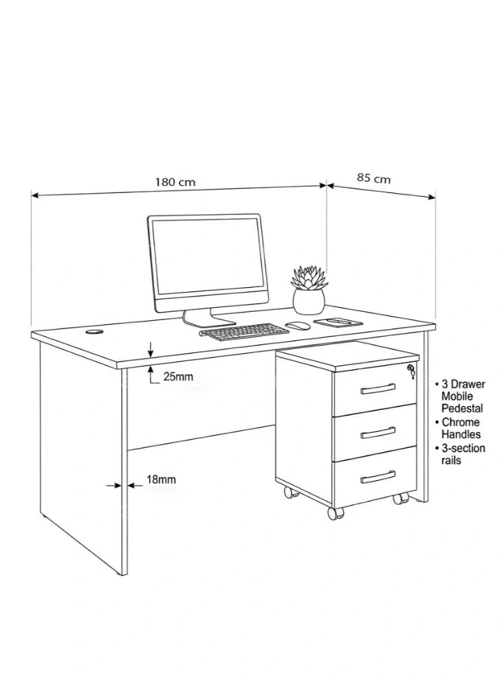 Karnak Luxoriax Office Table, For Home and Office Use - Image 5