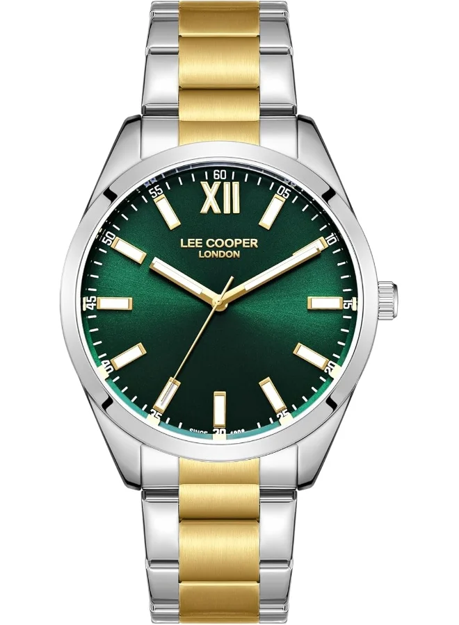 لي كوبر Lee Cooper Men's PC21S2M Movement Watch, Analog Display and Metal Strap - LC08015.270, Green