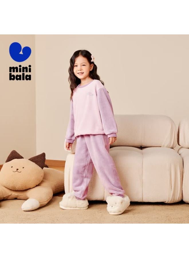 Minibala "net Electric Velvet" Winter Children's Double-sided Velvet Home Wear Baby Warm Thick Pajamas - Image 1