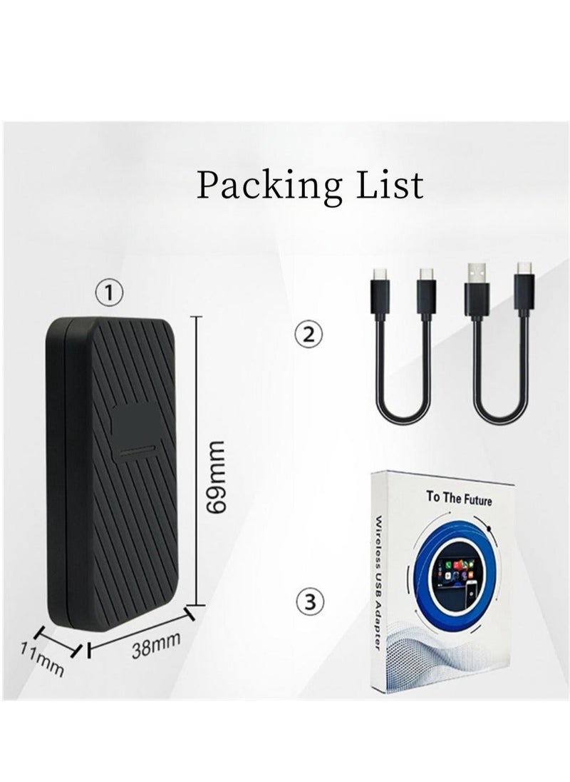 Y&D - Wireless CarPlay Adapter for iPhone 2023, 5.8 GHz Carplay Dongle Converts Factory Cars Wired to Wireless, Bluetooth Adapter, Support Online Upgrade iOS 10+ - Image 1
