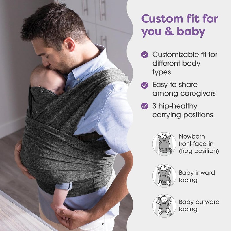 Boppy ComfyFit Adjustable Baby Carrier 835lbs Heathered Gray Hybrid Carrier Newborn to Toddler with Adjustable Straps  Comfort of A Baby Wrap - Image 3