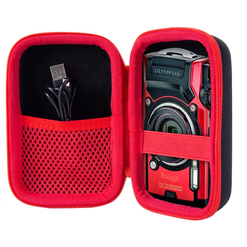 Aenllosi Hard Carrying Case Compatible with OLYMPUS Tough TG-6 / OM System Tough TG-7 Waterproof Camera(Case Only,Red) - Image 2